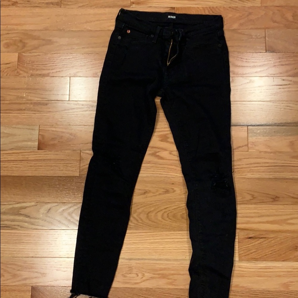Distressed black Hudson jeans